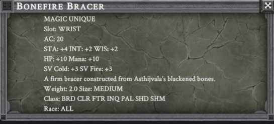 BONEFIRE BRACER item card